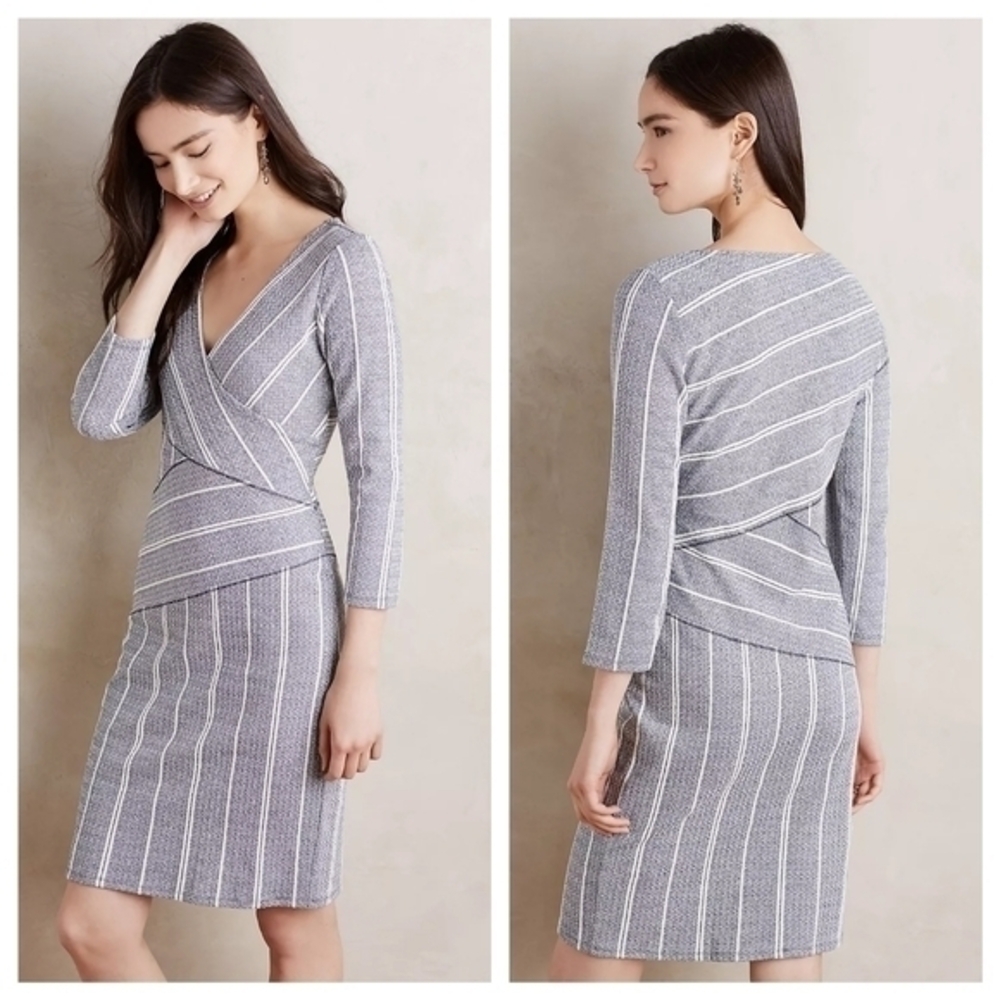Maeve by Anthroplogie Wrapped Stripe Column dress